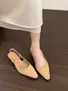 Appyfeeling sandalias de tacón bajo de punta estilo retro francés para mujer 2026 nuevo verano gamuza delgadas