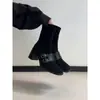 Botines Ajustados para Mujer con Tacón Alto, Tubo Corto Cuadrado de Punta con Temperamento de Nicho, Diseño de Hebilla de Cinturón Estilo Británico Elástico