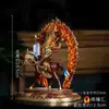 Rey Gesar Protector Budas Estatuas Xizang Hogar Budas Estatuas Decoración Nepal Hecho a Mano Cobre Medio Dorado 8 Pulgadas