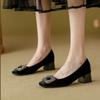 Seleccionados Cuidadosamente~2025 Zapatos de Tacón Alto Cuadrados Elegantes Yuanlitong Que Son Cómodos, Lujo Ligero, Estilo Simple, Zapatos Versátiles para Mujer