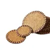 Posavasos Natural de Palma de Coco, Base de Tetera de Arcilla Púrpura, Almohadilla de Fibra de Coco para Tetera, Esterilla Tejida a Mano Aislante para Espacio de Té de Casa de Huéspedes, Esterilla Aislante de Calor para Tetera de Hierro