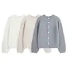 Fábrica de Ropa para Mujer Transfronteriza Venta al por Mayor Otoño 2026 Nuevo Estilo Europeo y Americano Versátil para Viajes al Trabajo Cardigan de Punto de Gama Alta Adelgazante
