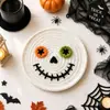 Posavasos de ganchillo hechos a mano para Halloween, calabaza, fantasma, monstruo, tapetes aislantes de lana, decoración de mesa festiva, posavasos