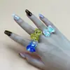Anel de Resina Estrela Urso Novo Estilo Ins Europeu e Americano Transfronteiriço Feminino Colorido Fofo Doce Anel Coração Girly