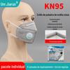 KN95 Máscara de válvula de respiração de carvão ativado Máscara anti-poeira industrial de 7 camadas espessada montada na cabeça com tira de esponja