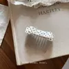 Pente de Cabelo com Laço Clássico de Bolinhas Pretas e Brancas em Tecido Estilo Coreano, Presilha de Cabelo em Tecido Floral, Acessório de Cabelo, Presilha para Cabelo para Meninas
