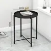 Mesa Lateral Nórdica para Uso Doméstico, Mesa de Café de Hierro Forjado para Sala de Estar, Mesita de Noche, Mesa Bandeja, Mesa Redonda Creativa Minimalista Moderna para Dormitorio