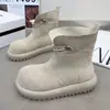 Botas de Moda Vermelhas Cabeça Grande Confortáveis com Solado Grosso Bota Dupla 2026 Nova Moda Retrô Versátil Botas de Cano Curto Mais Vendidas no Verão