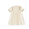 Vestido plisado de estilo coreano para niñas, ropa de verano nueva para niños, estilo palacio, cuello alto, encaje bordado, falda de manga corta para niños