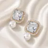 Europeu e Americano de Luxo Multi-camada Imitação de Pérola Geométrica Brincos Pulseira Colar Moda Design Exagerado Colar Feminino