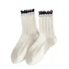Calcetines Apilados de Doble Puño para Otoño e Invierno Calcetines de Encaje de Media Pantorrilla para Mujer Puño Suelto Versátiles Casuales Suaves Agradables a la Piel Transpirables Calcetines Largos
