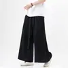 Pantalones Anchos de Verano Nuevos 2026 para Hombre Modernos Sueltos Rectos de Algodón Lino Pantalones de Lino para Hombre Talla Grande Traje Tang Lámpara