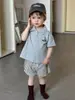 Ropa de Verano para Niños Estilo Coreano Ropa para Niños Ropa para Bebés 2026 Nuevo Estilo Traje de Camiseta de Manga Corta y Shorts para Niños Venta al por Mayor Personalización
