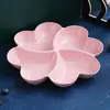 Plato de Frutas Compartimentado Creativo con Forma de Corazón de Trébol de Cuatro Hojas para Uso Doméstico en la Sala de Estar, Adecuado para Snacks, Snacks de Trébol de la Suerte, Postres y Frutas