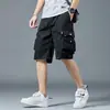 Pantalones cortos de trabajo de verano para hombre, pantalones casuales holgados, pantalones de moda para hombre estilo coreano, pantalones cortos de hip-hop con múltiples bolsillos