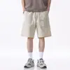Shorts de Trabalho Verão 2026 Novo Estilo Americano para Homens, Corte Reto Solto com Bolsos Grandes, Calças Casuais no Joelho, Marca da Moda