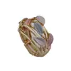 Anillo elástico geométrico hueco de esmalte con diseño de pétalo, muy vendido y de moda transfronteriza para mujer, anillo floral versátil simple y de alta gama