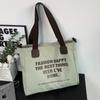Bolso bandolera de lona para mujer, bolso de hombro, recién llegado, gran capacidad, para estudiantes, clase, viajes, ins, simple, con letras, de lona de nailon