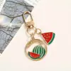 Chaveiro fofo de liga metálica com frutas, pingente ins para bolsas de meninas, pequeno presente, acessório de bolsa de fone de ouvido de verão