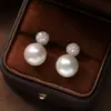Pendientes de Plata de Ley S925 con Aguja y Perla Swarovski Venta Caliente Elegantes Pendientes de Estilo Francés para Mujer Pendientes de Perla Venta al por Mayor