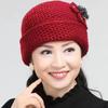 Gorro de lã de malha para senhora idosa para crianças, outono e inverno, forrado com lã para idosos, chapéu de vovó de inverno espesso, chapéu quente para mãe e adulto