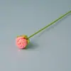 Flor Artificial Única Terminada, Flor Eterna, Ramo Tejido a Crochet, Rosa Burbuja Tejida a Mano para el Día de San Valentín, Flor Artificial