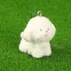Llavero con forma de cachorro tridimensional de dibujos animados, con flocado de resina, para coche, bolso, venta al por mayor