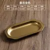 Grelha Retangular Oval de Aço Inoxidável Estilo Retrô Panela Quente Prato para Legumes Prato para Carne Prato para Lanches Prato para Massas Prato Rasinho
