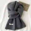 Bufanda de Lana 100% Pura de Alta Calidad para Mujer en Invierno, Cálida, Tejida Simple, Versátil Estilo Coreano Bufanda de Color Puro para Parejas