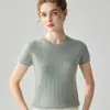 Suéter 100% Cachemir Puro para Mujer Cuello Redondo Tejido de Trenza Manga Corta Camiseta Cálida Amigable con la Piel Versátil Ropa Interior de Punto con Temperamento