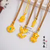 Puzuo retención de color fuerte oro arena accesorios DIY zorro cepillado, cerdito, Buda, peces colgantes, collares, cadenas de suéter de dibujos animados para mujeres