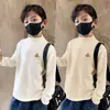 Y2556 # Roupa Íntima Infantil Meia-Gola Alta Roupa Íntima Masculina Outono e Inverno Camiseta de Manga Longa Roupa Térmica de Base Camiseta Térmica