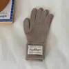 Guantes de Punto de Color Sólido Estilo Coreano Compatibles con Pantalla Táctil para Mujer, Ambiente Invernal, Engrosados, Cálidos, para Ciclismo, a Prueba de Frío, Dedos Separados, Moda Estudiantil