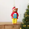 Nuevo adorno de plástico para árbol de Navidad de animal en motocicleta de Santa Claus soplado, accesorio de decoración navideña creativa