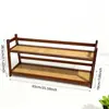 Prateleira de Armazenamento de Rattan para Instagram Cor Creme Antigo Camada Dupla para Mesa de Escritório Dormitório Quarto Escritório Cozinha Suporte para Copos