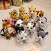 Brinquedos de Pelúcia de Animais Realistas Transfronteiriços: Miniaturas e Enfeites de Tigre, Panda, Girafa, Leopardo, Leão