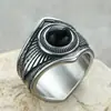 Nova anel masculino estilo indiano retrô punk gema titânio aço ins personalidade hip hop moda anel atacado