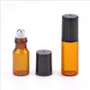 Botella de Vidrio Marrón de Vidrio Marrón para Sub-embotellado de Aceite Esencial de Pequeña Capacidad de 3ml 5ml 10ml Botella con Bola Rodante Botella con Bola Rodante