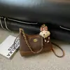Bolso de mujer con estampado de leopardo retro transfronterizo, bolso de hombro de cadena moderno, bolso cruzado casual nuevo 2026