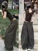 Pantalones de trabajo estilo americano verdes de pierna ancha para mujer, nuevo modelo verano 2026, adecuados para tipos de cuerpo pera, petite, ligeros, casuales, con pierna curva