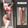 Lencería Sexy Nuevo Sexy Conjunto de Sujetador Push-Up de Tres Puntos Conjunto con Cortes Tirantes Abertura en la Entrepierna No Necesita Quitarse Qqny Mujeres