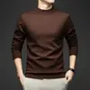Suéter de punto dropshipping transfronterizo para hombre, cuello medio alto, nueva moda casual otoño e invierno, color liso, camisa base cálida, ropa para hombre