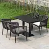 Juegos de sillas de ratán al por mayor para ocio interior y exterior, mesas y sillas de ratán tejidas para patio, juegos de mesa de centro para balcones al aire libre, mesas y sillas para uso doméstico