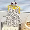 Vestido tipo chaleco nuevo estilo 2026 para niñas, Vestido casual de tirantes, Vestido floral para niños, Vestido de princesa estilo coreano, Ropa para niños al por mayor