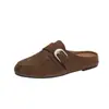 Mules Peep-Toe Cerrados de Otoño 2026 para Mujer con Aumento Interno de Altura, Estilo Versátil y Antiguo