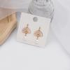 Pendientes de plata 925 con diseño retro de abanico japonés con flores y viento, con borlas de aleación de aceite de dibujos animados y clip para la oreja.