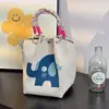 Bolsa de Mão Tricotada Estilo Novo Japonês e Coreano Portátil Trabalho Passeio Grande Capacidade Tote Pequena Bolsa Quadrada