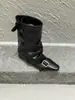 Botas de Moda Chuyuji Negras Estilo Británico Retro 2026 para Mujer Otoño/Invierno con Plantilla Elevadora y Diseño para Adelgazar la Pierna para Mujeres Petitas