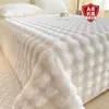 Cobertor de Cama Pelúcia Pelo de Coelho Espesso de Inverno Conjunto de Três Peças Casa Antiderrapante Lençol de Cama Plus Veludo Tatami Lençol de Cama Aquecido Cobertor de Colchão