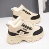 Zapatos de invierno de caña alta estilo papá para mujer, nuevo estilo 2026, versátiles zapatos de algodón estilo coreano, cómodos, engrosados y con forro de felpa, calzado deportivo, CY035
